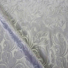 White Brocade Scroll Velvet - Custom Tablecloths