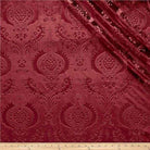 Burgundy Brocade Damask Velvet Fabric by the Yard - 58 Inch Wide