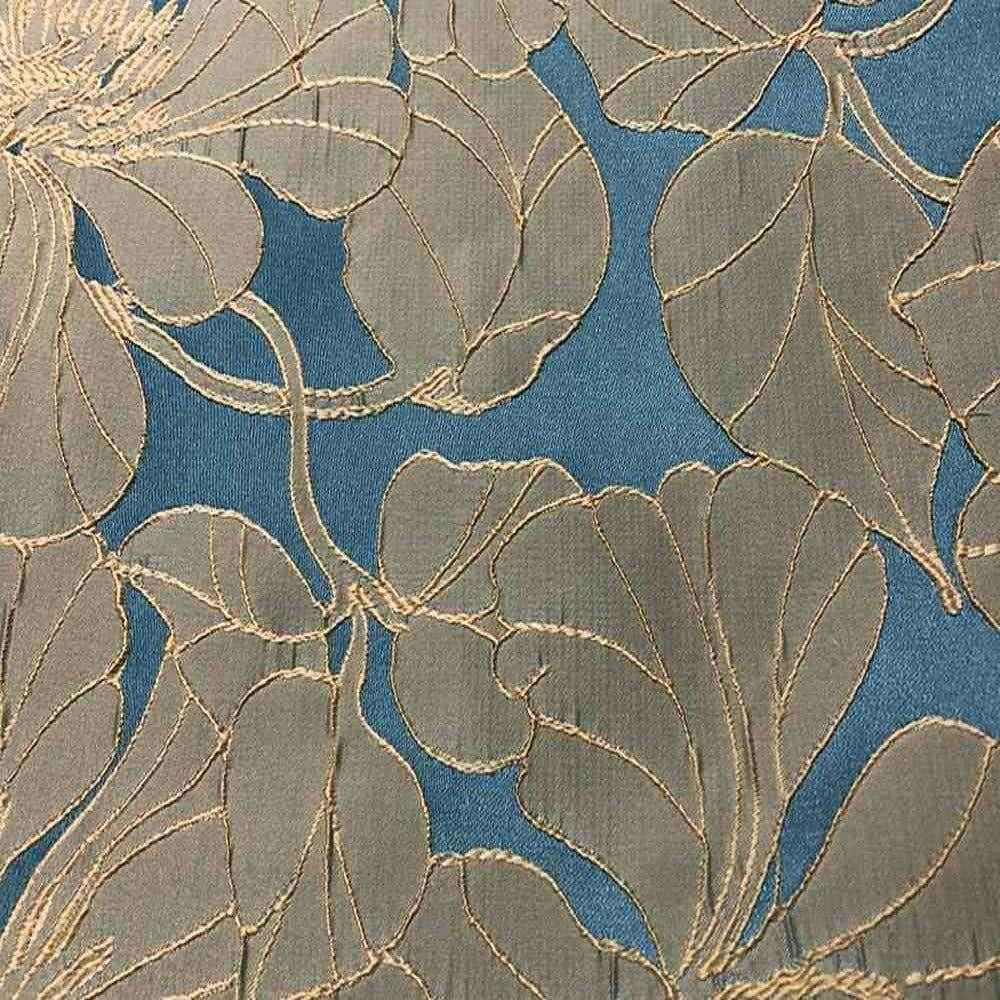 Blue Cambridge Floral Jacquard Fabric by the Yard - 55 Inch Wide