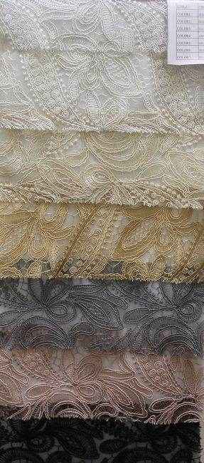 Antique CREATION Glitter Embroidered Mesh Fabric. Lace Netting Material 52 Inch in Width Fabric by the Yard - 52 Inch Wide