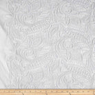 White CREATION Glitter Embroidered Mesh Fabric. Lace Netting Material 52 Inch in Width Fabric by the Yard - 52 Inch Wide