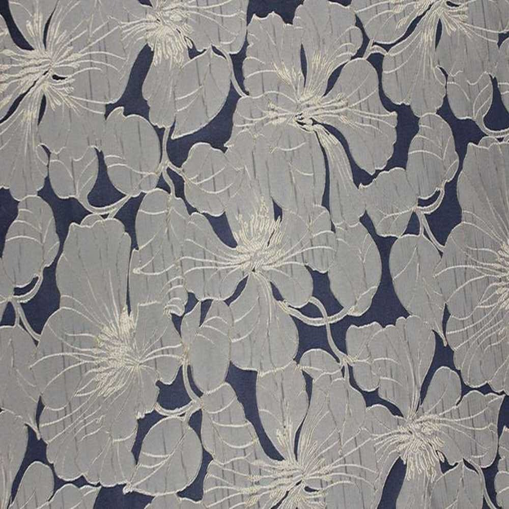 Navy Cambridge Floral Jacquard - Custom Tablecloths