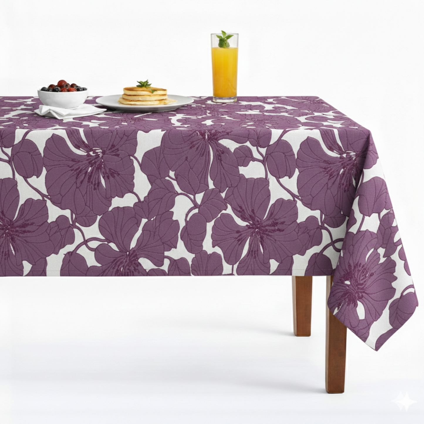 Cambridge Floral Jacquard Tablecloth - Purple