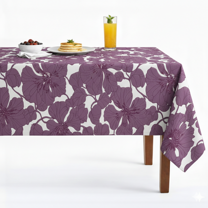 Cambridge Floral Jacquard Tablecloth - Purple