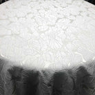 White Cambridge Floral Jacquard - Custom Tablecloths