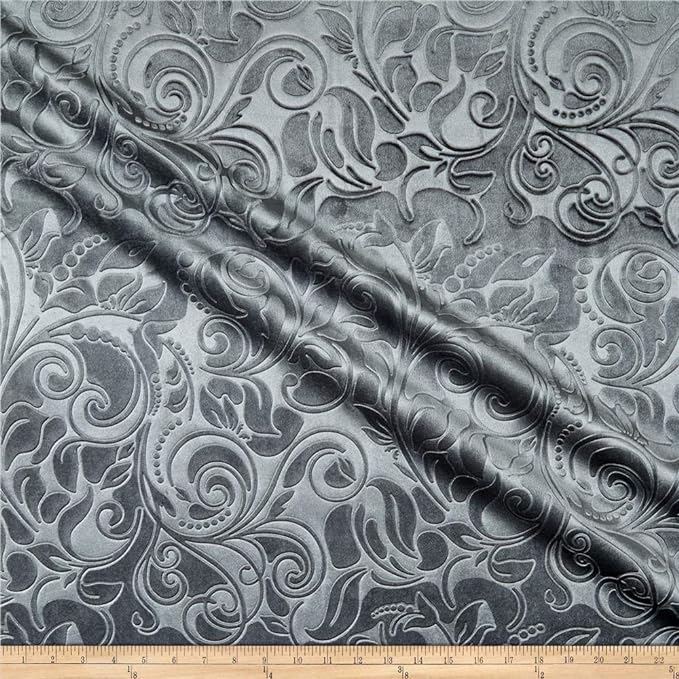 Brocade Scroll Velvet Fabric