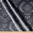 Charcoal Brocade Damask Velvet Fabric by the Yard - 58 Inch Wide