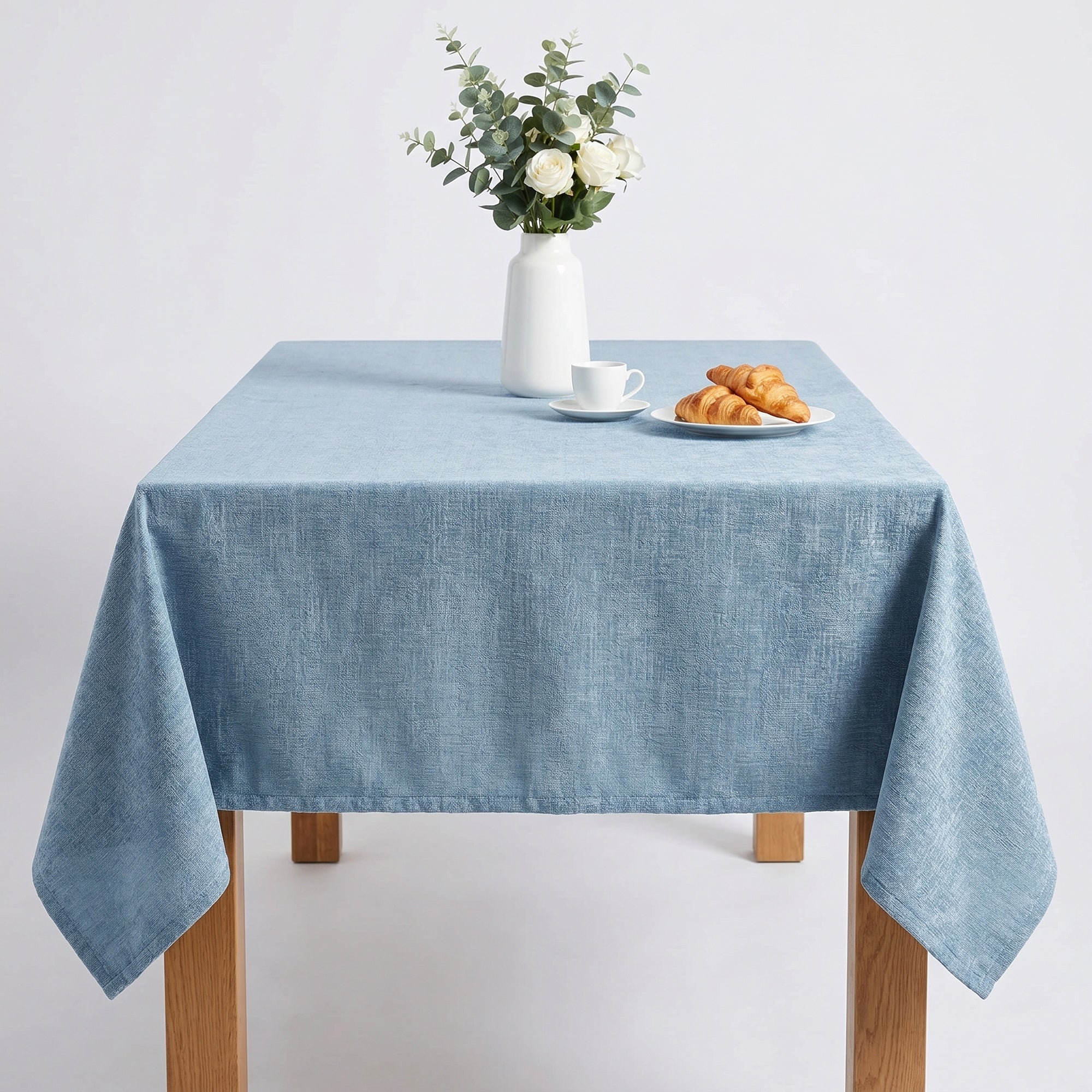 Chenille Ice Blue Tablecloth