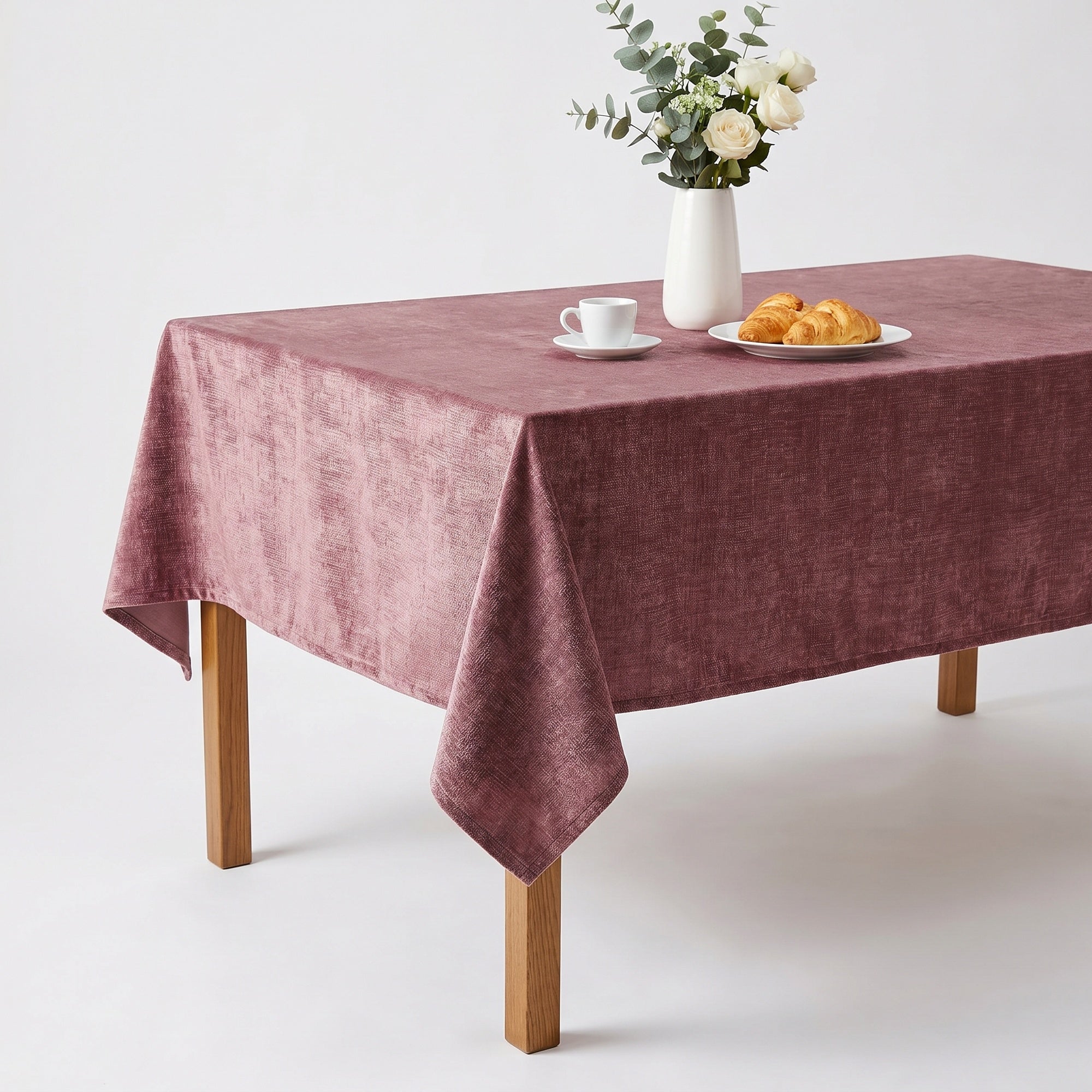 Chenille Mauve Tablecloth