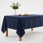Chenille Navy Tablecloth