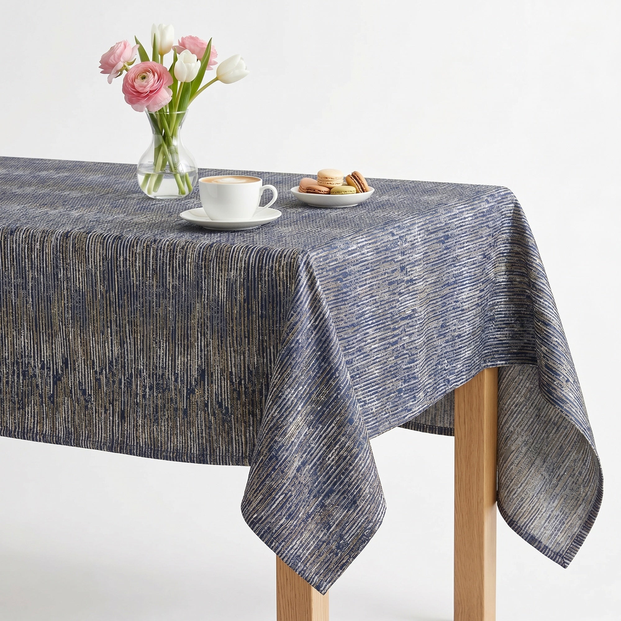 Colorado Silver Navy Tablecloth