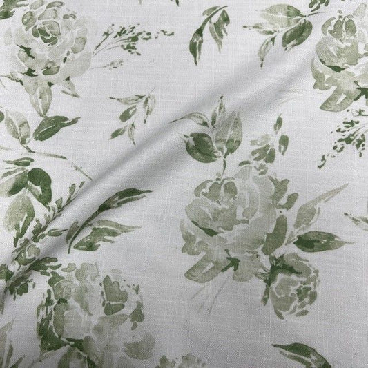 Dover Floral Digital Print Fabric - Tablecloth - Celadon