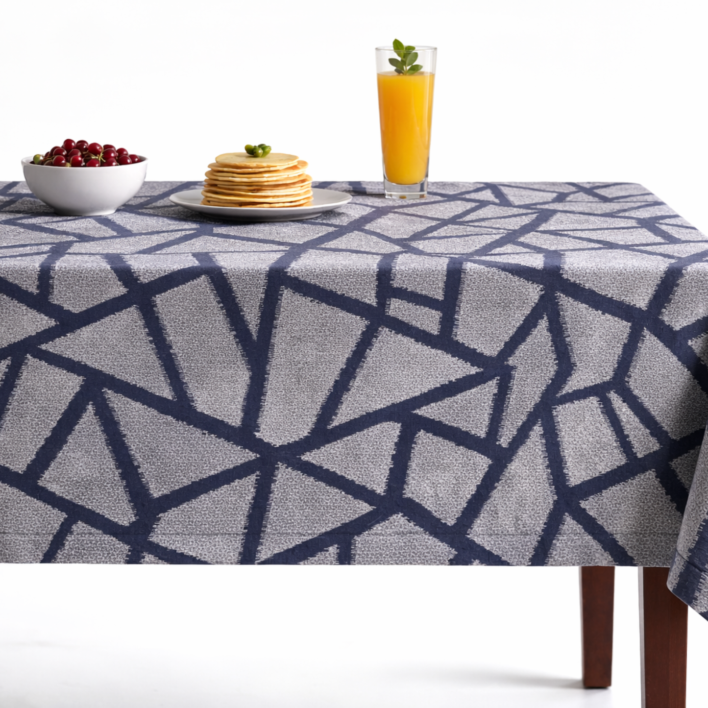 Triangle Metallic Jacquard Tablecloth - Delft