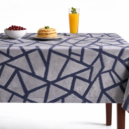 Triangle Metallic Jacquard Tablecloth - Delft
