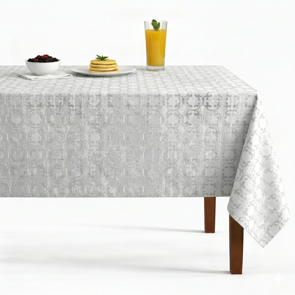 Denver Jacquard Tablecloth - Crystal