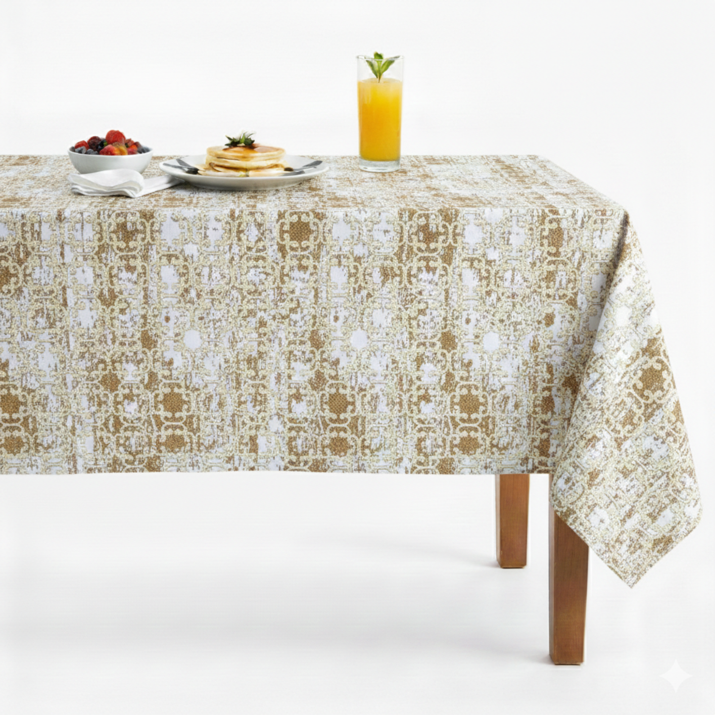 Denver Jacquard Tablecloth - Gold/Beige