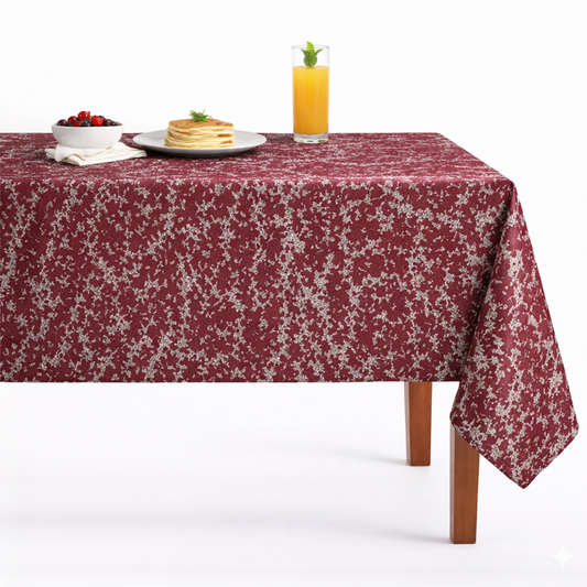 Beaconsfield Metallic Jacquard Tablecloth - Red