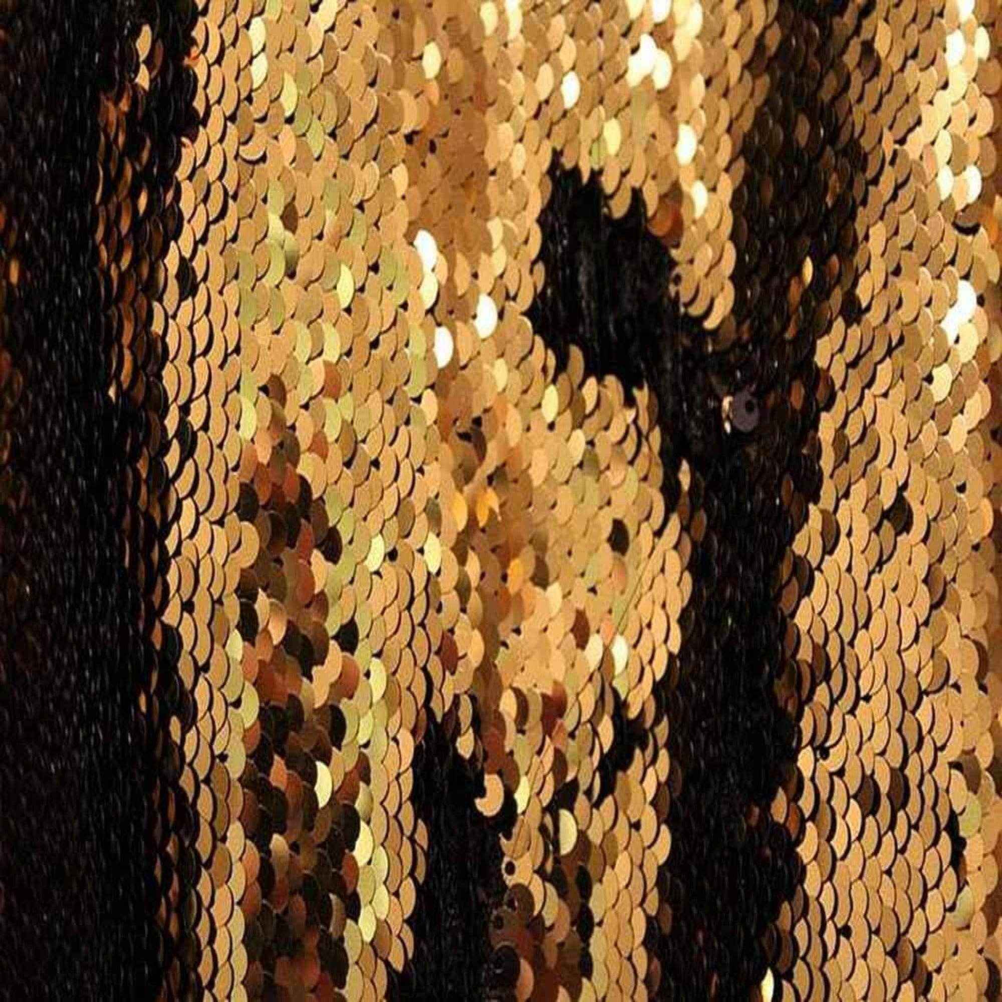 White/Gold Color Changing Sensory Wall Reversible Sequin Fabric by the Yard - 52 Inch Wide