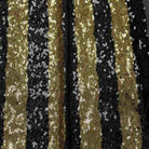 Black/Gold FIESTA Striped Sequin Fabric on Mesh Material Fabric by the Yard - 52 Inch Wide