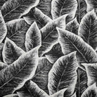 Black FOLIAGE Jacquard Leave Print Tapestry Fabric by the Yard - 118 Inch Wide
