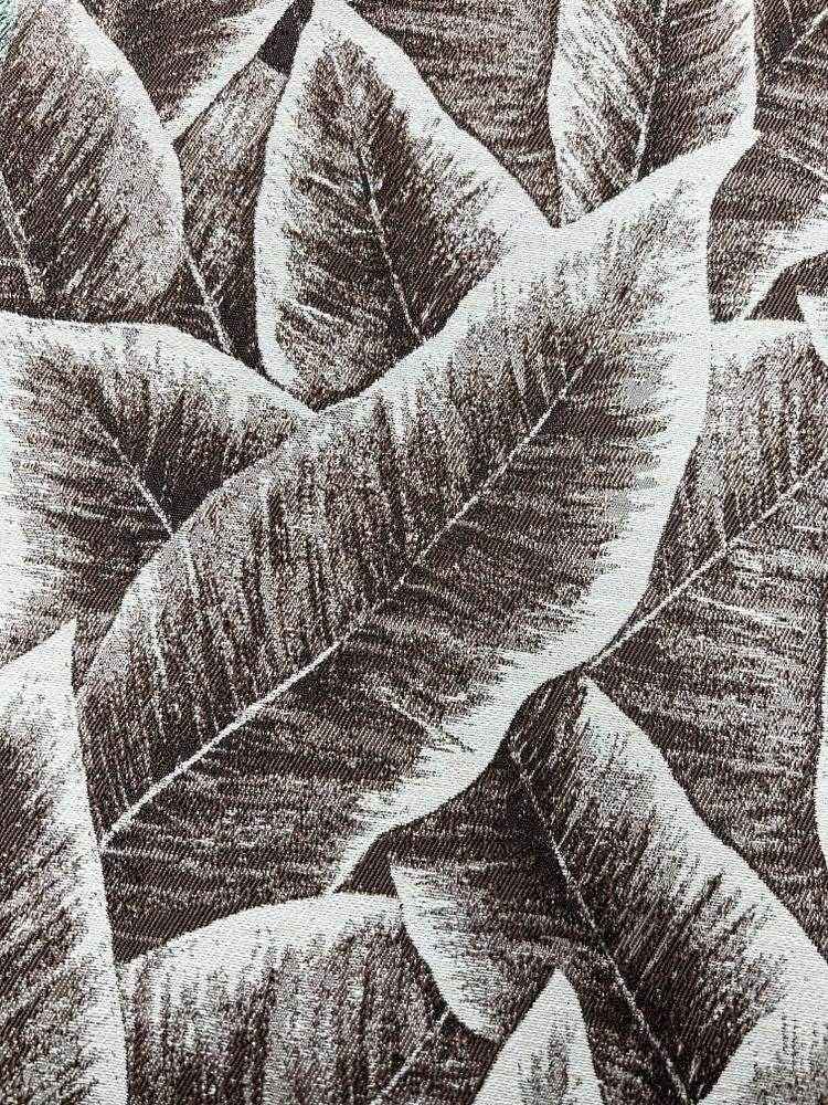 Black FOLIAGE Jacquard Leave Print Tapestry Fabric by the Yard - 118 Inch Wide