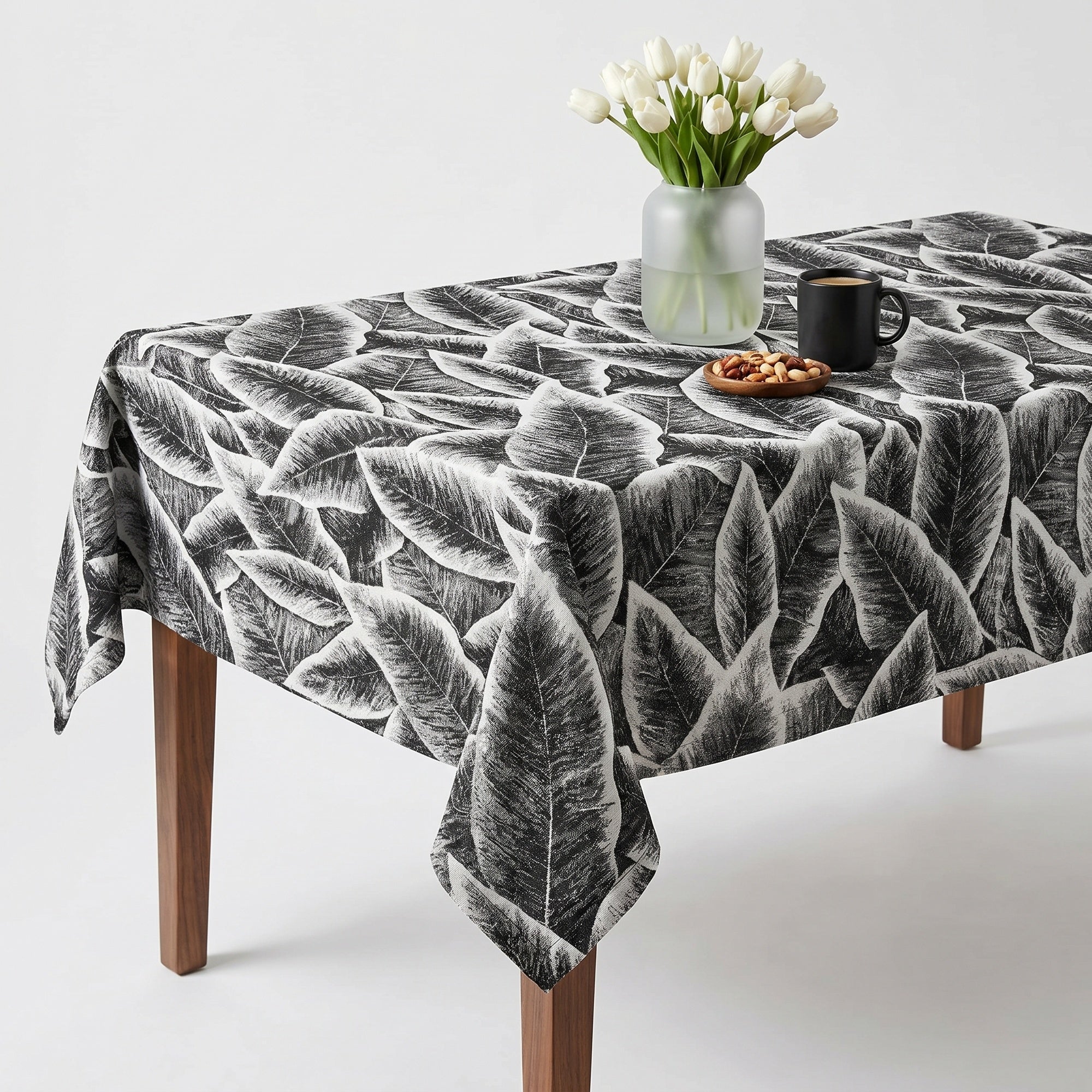 Foliage Black Tablecloth