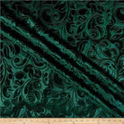 Forest Brocade Scroll Velvet Fabric by the Yard - 58 Inch Wide