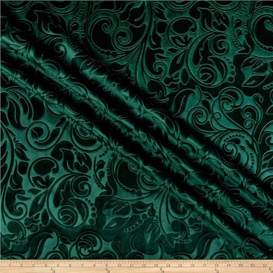 Brocade Scroll Velvet Fabric