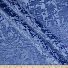 French Blue Abstract Crushed Velvet Fabric by the Yard - 118 Inch Wide