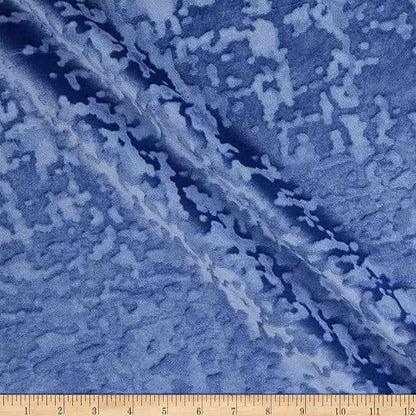 French Blue Abstract Crushed Velvet - Custom Tablecloths