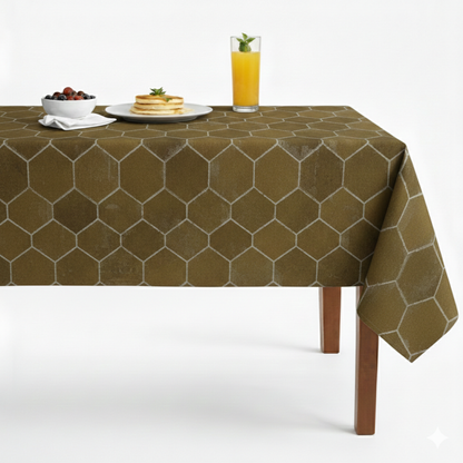 Frontier Jacquard Tablecloth - Brass