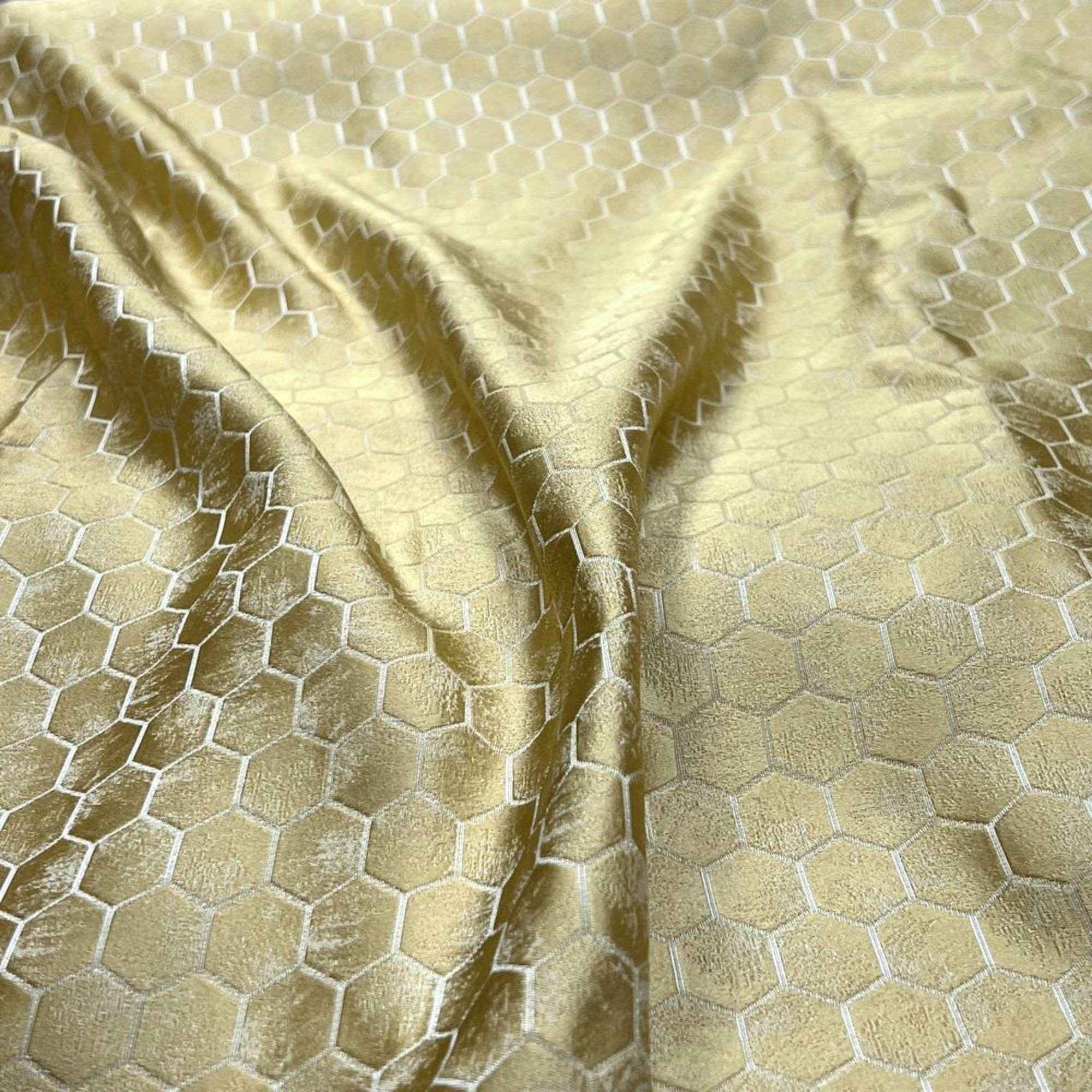 Gold Gastonia Jacquard Fabric by the Yard - 110 Inch Wide