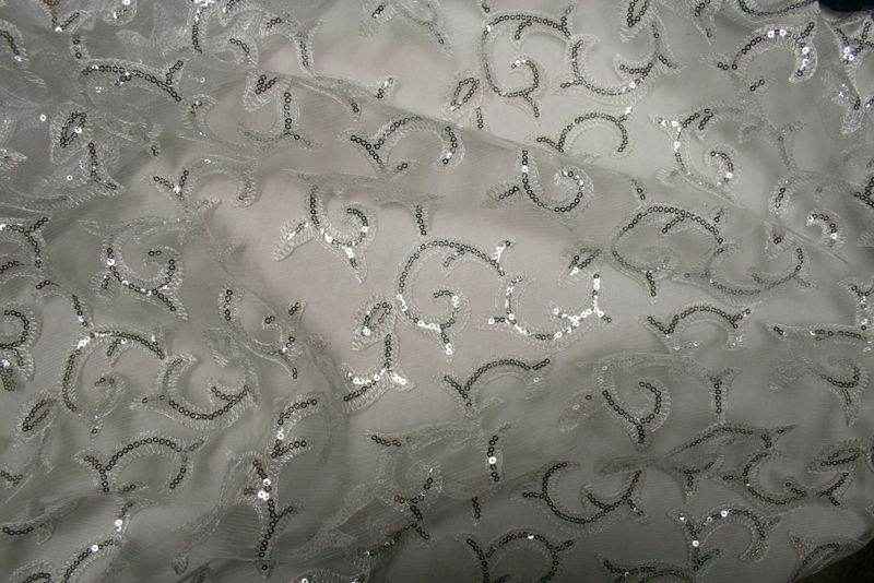 ivory GISELLE Embroidered Sheer Fabric by the Yard - 58 Inch Wide
