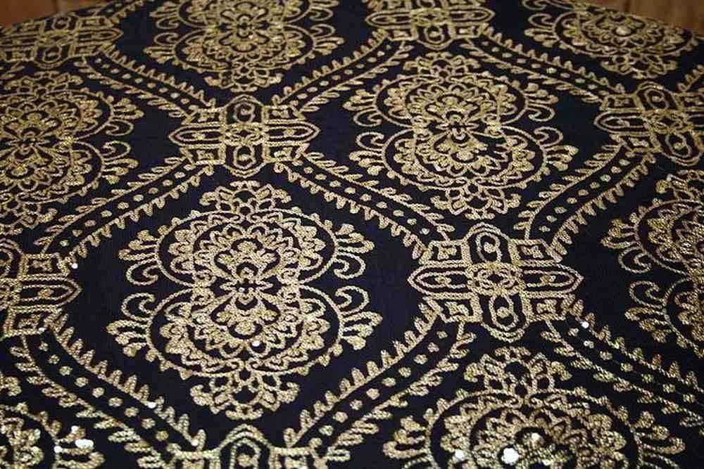 black-silver GLITTER Sequin Fabric by the Yard - 58 Inch Wide