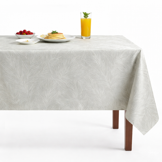 Garden Jacquard Tablecloth Linen - Ivory