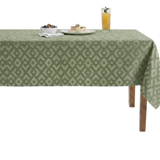 Gate Brocade Velvet Tablecloth – Olive