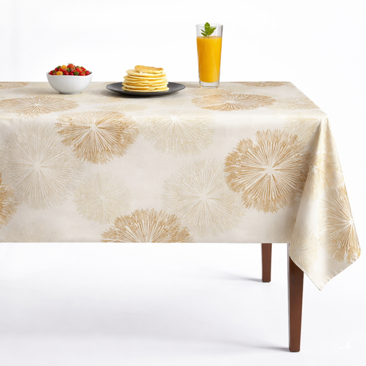 Allium Jacquard Tablecloth - Gold