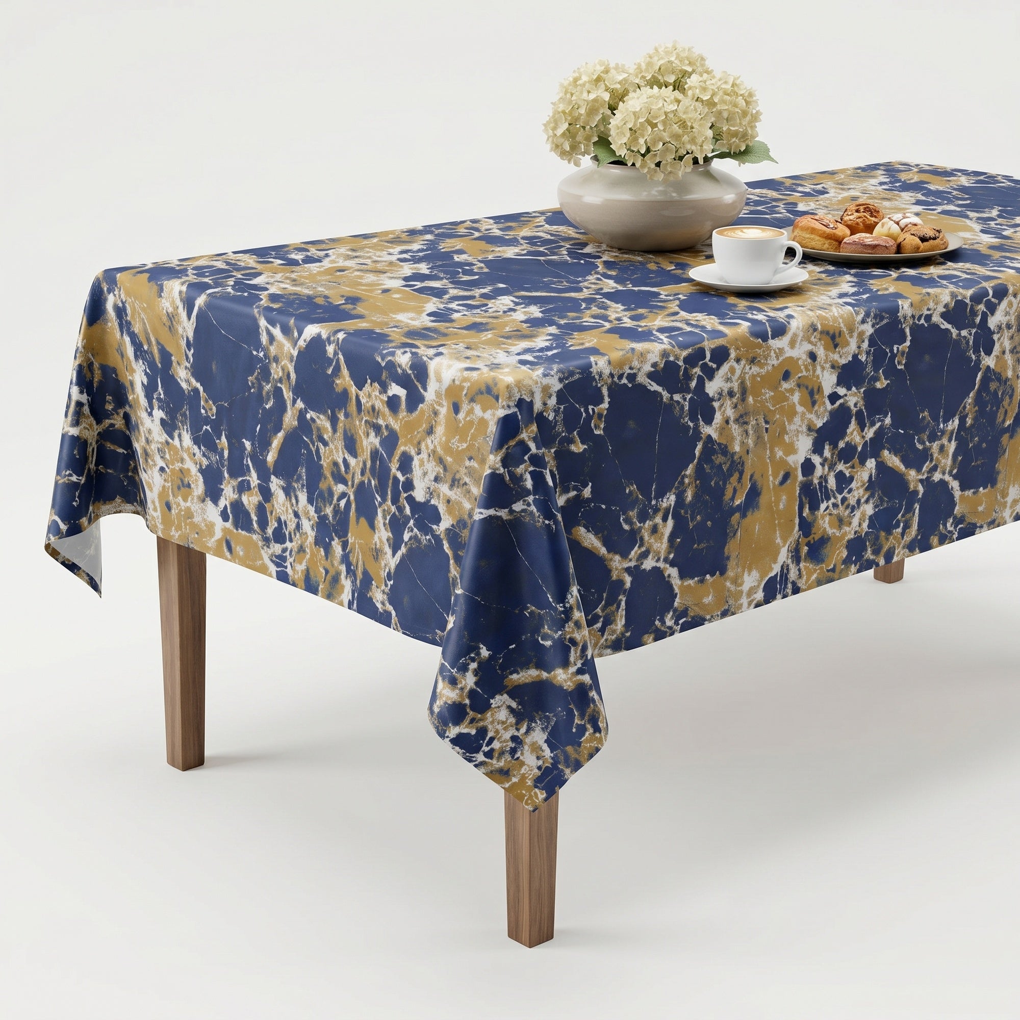Granite Blue Gold Tablecloth