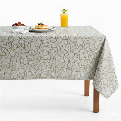 Gravel Metallic Jacquard Tablecloth - Antique