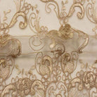 Champagne HILTON Embroidered Mesh Fabric. Lace Netting Material 54 Inch in Width Fabric by the Yard - 54 Inch Wide