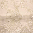 Ivory HILTON Embroidered Mesh Fabric. Lace Netting Material 54 Inch in Width Fabric by the Yard - 54 Inch Wide