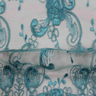 Seafoam HILTON Embroidered Mesh Fabric. Lace Netting Material 54 Inch in Width Fabric by the Yard - 54 Inch Wide