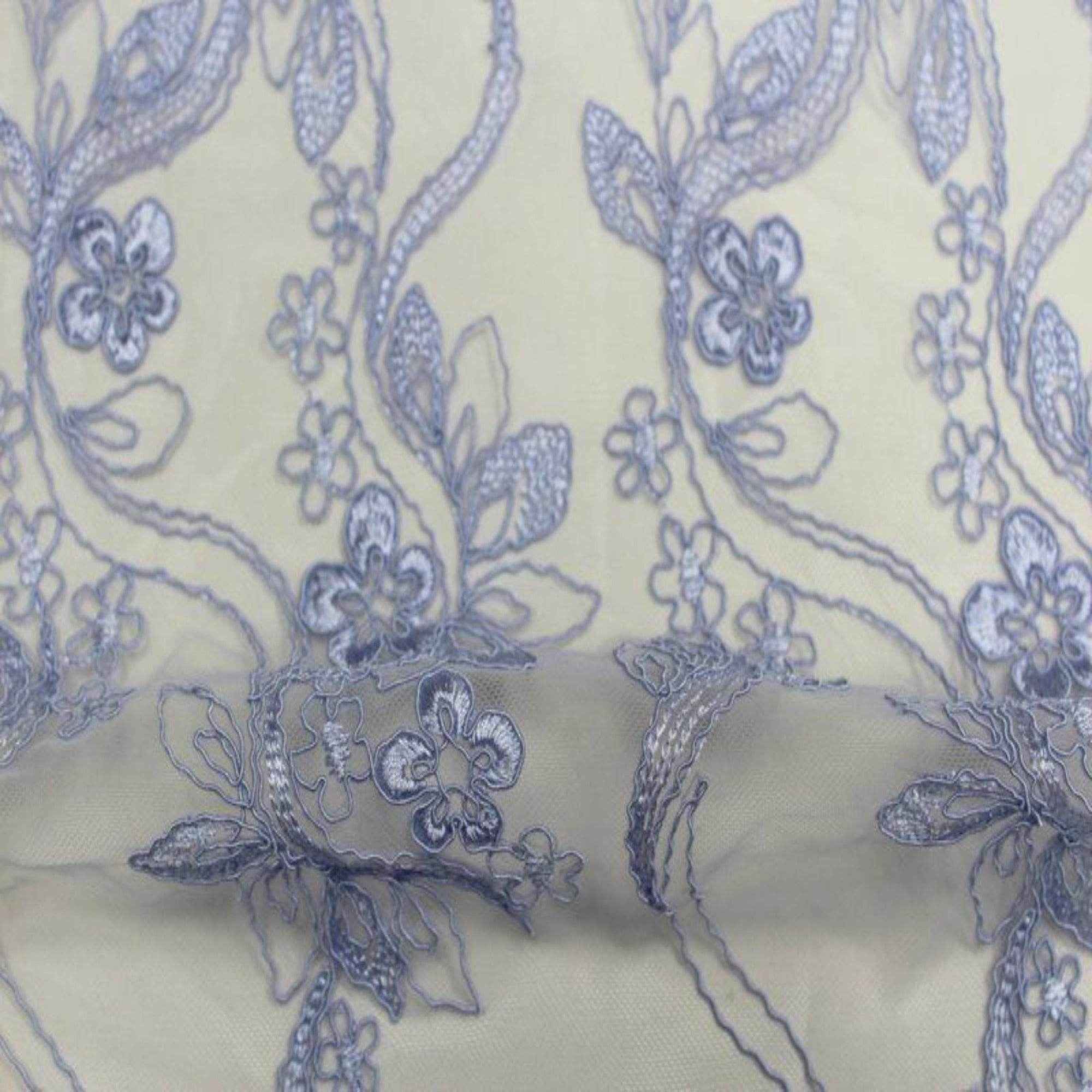 Bluebell HOLIDAY Embroidered Mesh Fabric. Lace Netting Material 54 Inch in Width Fabric by the Yard - 54 Inch Wide