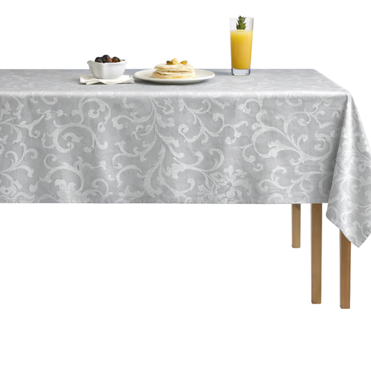 Vails Brocade Velvet Tablecloth - Ice Blue