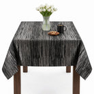 Inline Black Silver Tablecloth