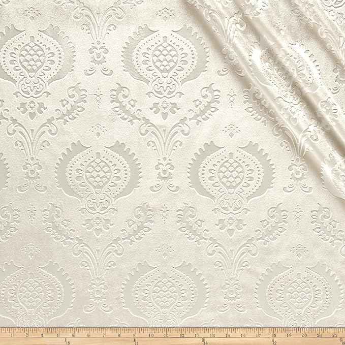 Ivory Brocade Damask Velvet - Custom Tablecloths