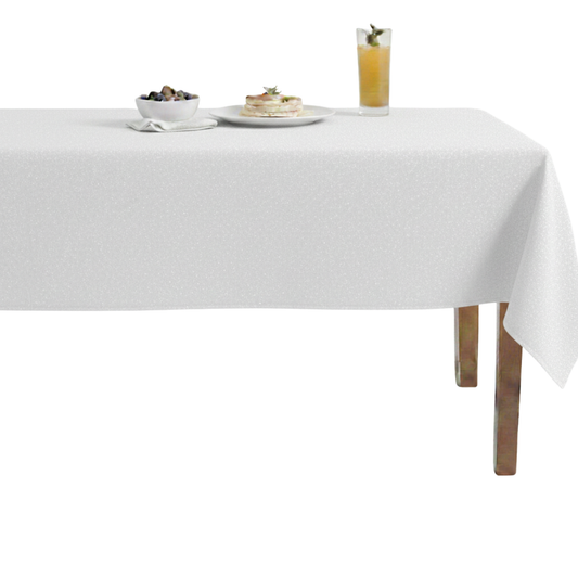 Starlight Metallic Tablecloth - White