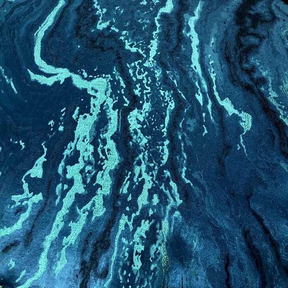 Mahwah Metallic Marbleized - Tablecloth - Navy