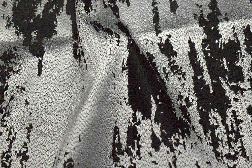 black-white MARMORE Jacquard Fabric by the Yard - 118 Inch Wide