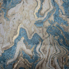 Aqua MILANO Jacquard Print Metallic Marbleized Fabric by the Yard - 118 Inch Wide
